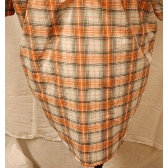 Magellan Fish Gear Mag Wick Mens Large Plaid Orange Metal Snap Vented Hike Shirt - Picture 9 of 12